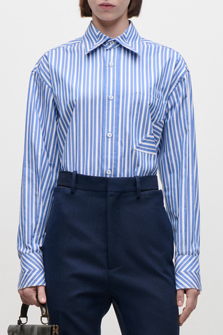 Pocket Detail Shirt | Blue/White