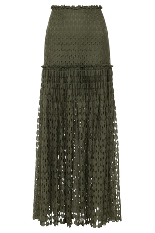 Aris Lace Maxi Skirt | Pine