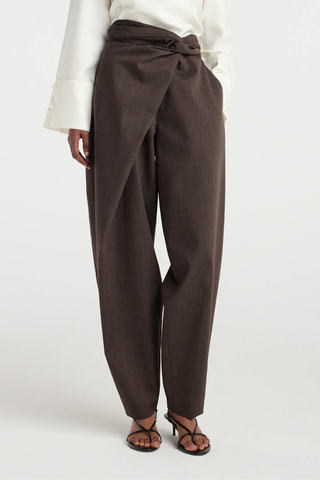 Sarong Knot Trousers | Dark Brown