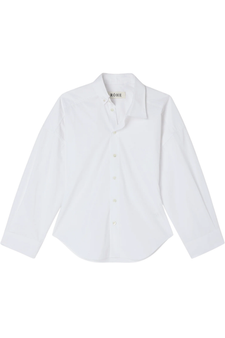 Poplin Uneven Collar Shirt | Optic White