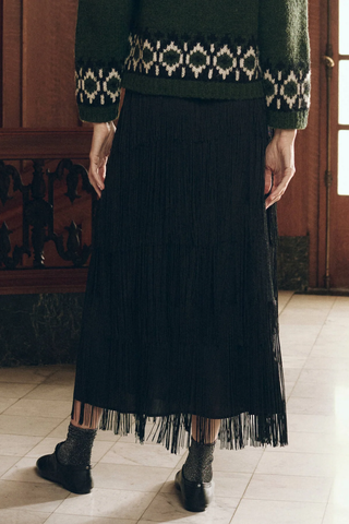 The Fringe Skirt | Black
