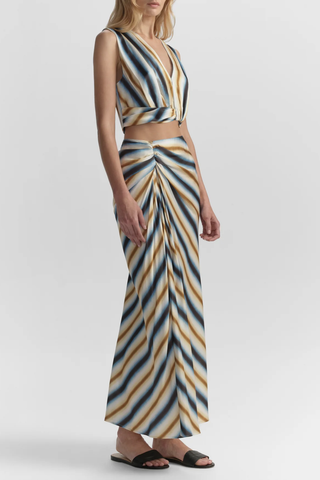 Brooklyn Striped Top | Tahoe Blue/Milk Chocolate