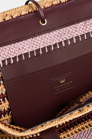 E/W Raffia Stripe Tote | Iris