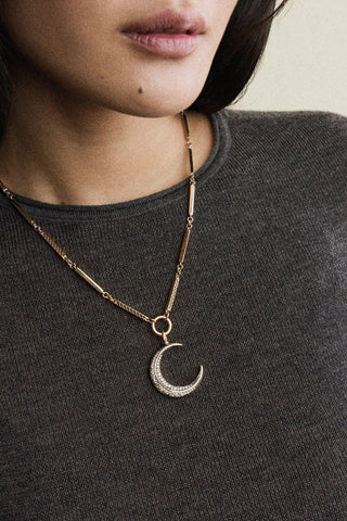 Antique Finish Crescent Moonshine Pendant