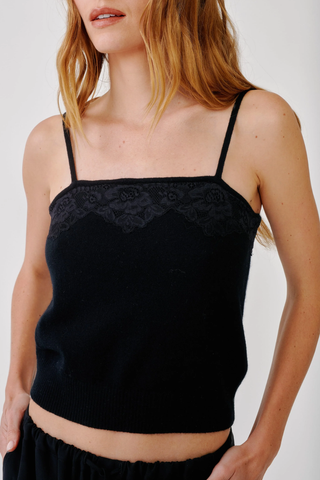 Josie Straight Neck Cami | Black