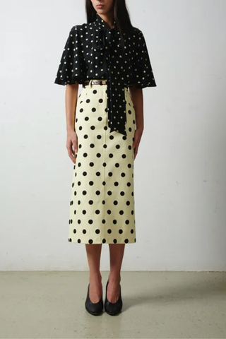 Alessa Blouse | Polka Dot B&W