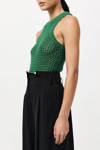 Cotton Crochet Tank | Verde