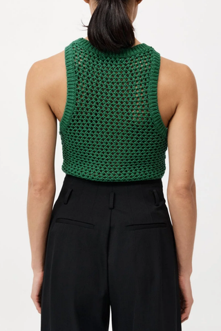 Cotton Crochet Tank | Verde