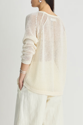 Nina Light Linen Pullover | Ivory