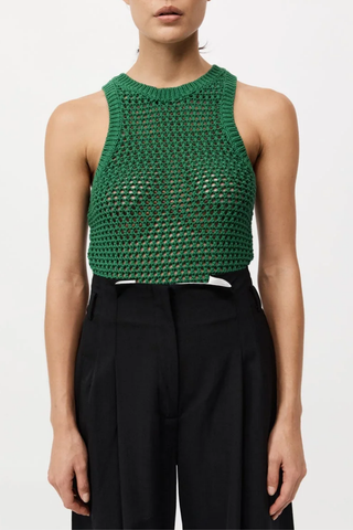 Cotton Crochet Tank | Verde