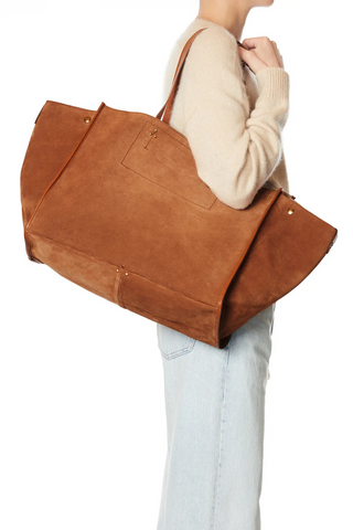 Léon L Tote | Split Suede Caramel