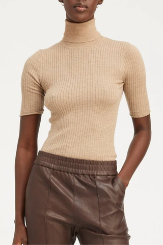 Short Sleeve Turtleneck | Camel