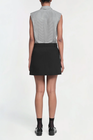 Graham Shirting Combo Mini Dress | Midnight Pinstripe