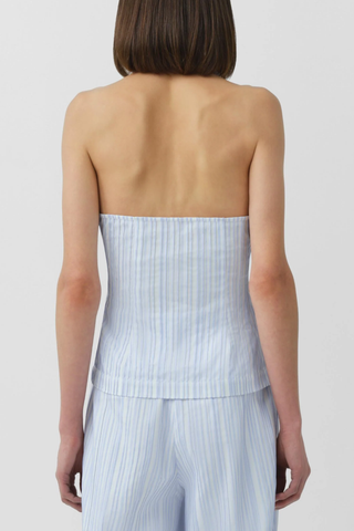 Bria S/L Top | Blue Stripe