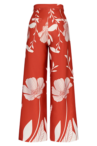 Ama y Haz Pant | Red Floral Border