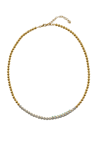 Tubbo Sideway Diamond and Emerald Tennis Necklace