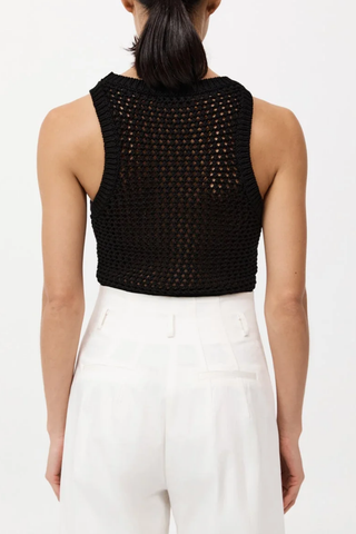 Cotton Crochet Tank | Black