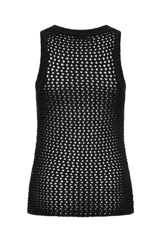 Cotton Crochet Tank | Black