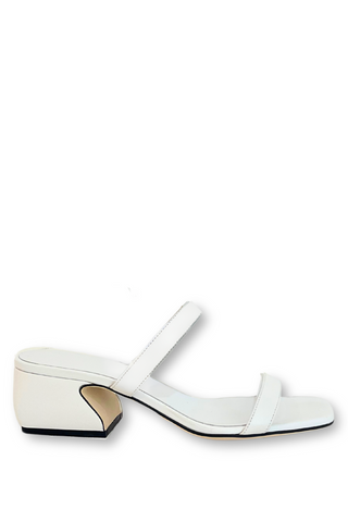 Leather Mule Sandal | White