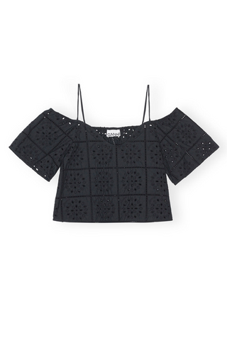 Broderie Anglaise Top Black