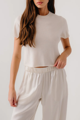 Charleston Relaxed Crewneck Tee | Gardenia