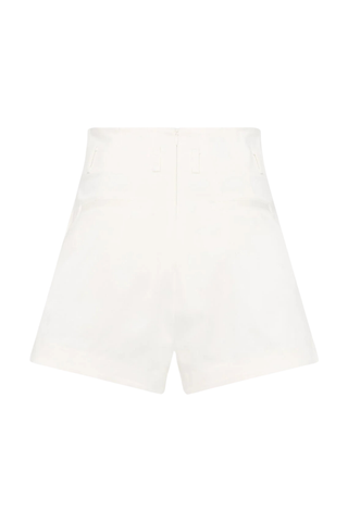 Cotton Paperbag Waist Shorts | Off White