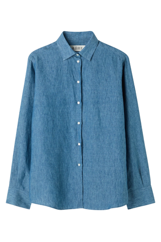 Classic Chambray Linen Shirt | Ocean Blue