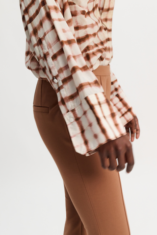 Checked Statement Blouse | Brown and Rose Check