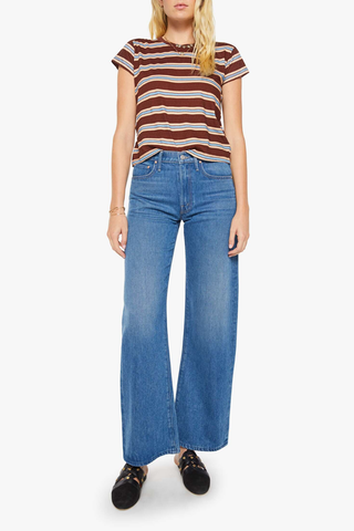 The Boxy Goodie Goodie Tee | Rum Raisin Stripe