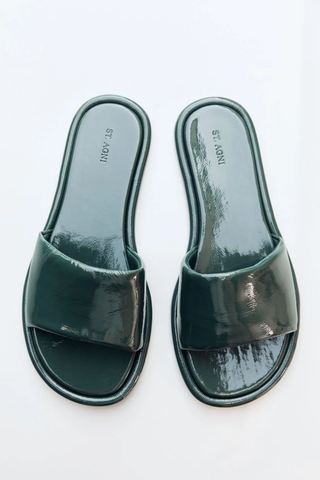 Soft Slipper | Patent Deep Green