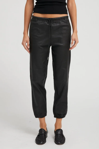 Leather Sweatpants | Black