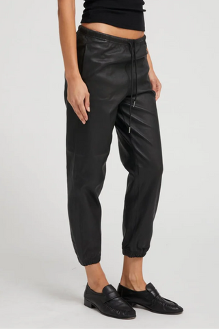 Leather Sweatpants | Black