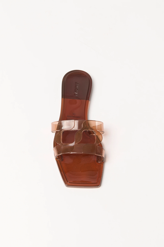 Monogram Jelly Flat Slide | Saddle