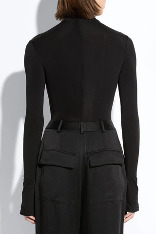 Jersey Mock Neck Bodysuit | Black