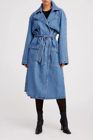 Coco Denim Trench Coat | Classic Blue