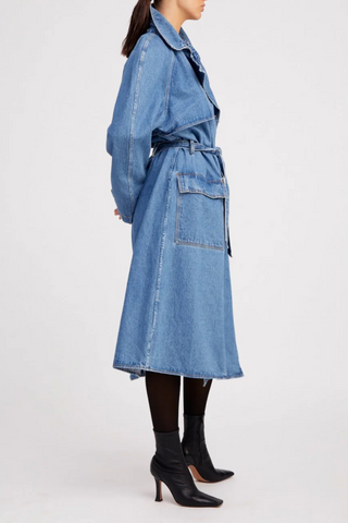 Coco Denim Trench Coat | Classic Blue