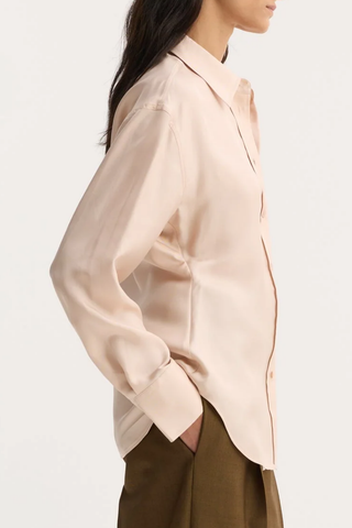 Shaped Silk Shirt | Rose