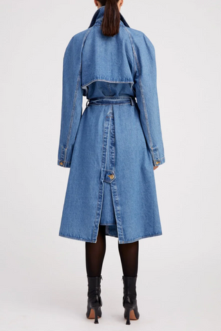 Coco Denim Trench Coat | Classic Blue