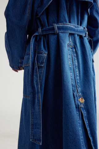 Coco Denim Trench Coat | Classic Blue