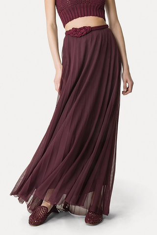 Elegant Tulle Pleated Skirt | Ruby