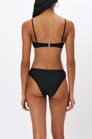 Aspen Satin Swimwear Bikini Top Black