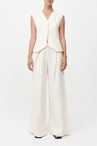 Minimal Tailored Vest | Ivory