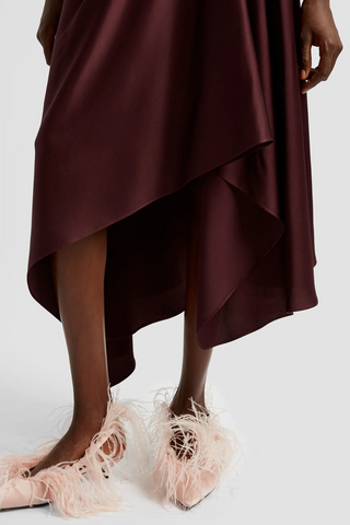 Asymmetric Drape Skirt | Elderberry