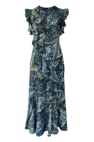 Ameline Sleeveless Silk Dress | Prussian