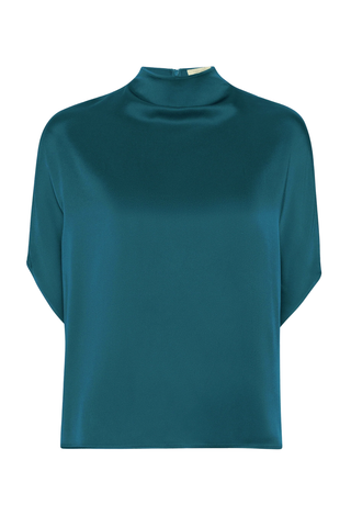 Satin Cape Tee | Dark Teal