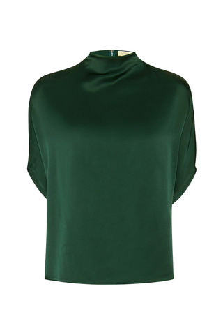 Satin Cape Tee | Forest