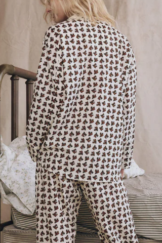 The Pajama Shirt | Cream Horse Medallion Print