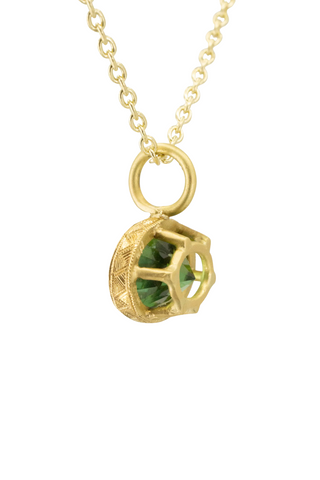 Engraved East West Tourmaline Basket Pendant