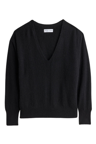 Softest Silk Cashmere V-Neck Sweater | Black
