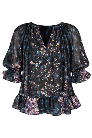 Elise Short Sleeve Silk Blouse | Eclipse